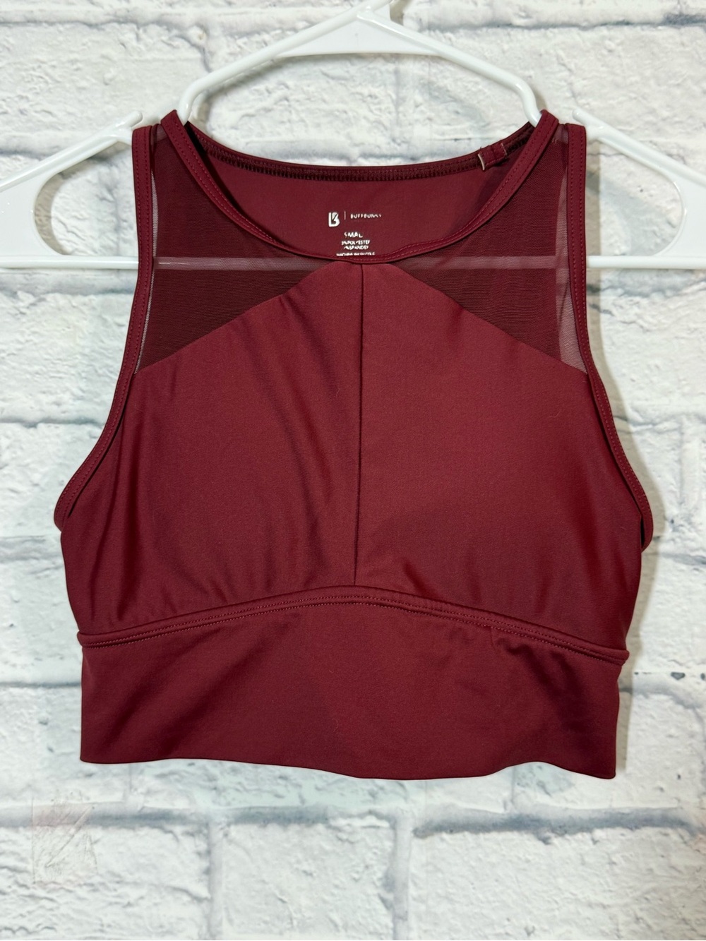 BuffBunny High-Neck Mesh Panel Sports Bra, Small